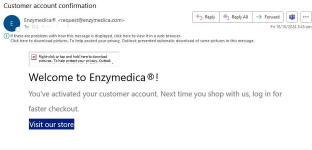 Figure 1. An example of an unwanted registration email used in an email bomb. Victims will receive thousands of different types of these confirmation emails in multiple different languages.