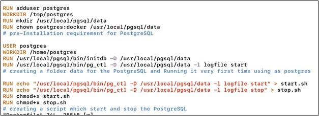 Figure 1.5. Pre-installation phase for the PostgreSQL and its requirements to run 