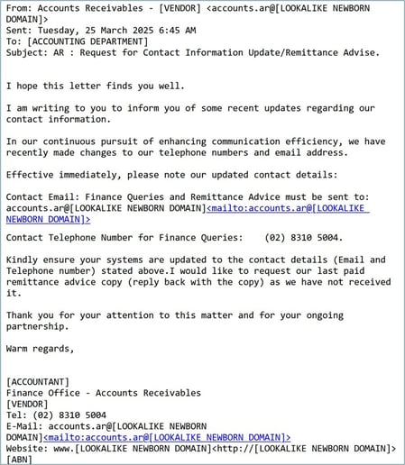 Figure 10. Fraudulent attempt to change contact details