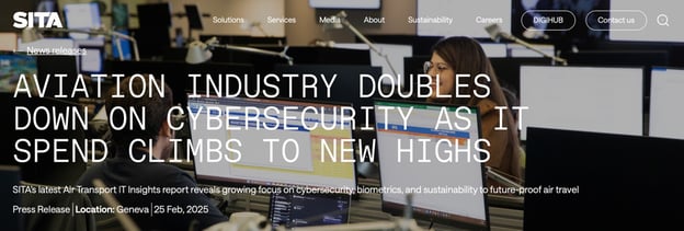 Figure 2. The SITA portal reports a significant shift in cybersecurity investment trends across the industry