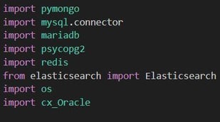 Figure 22. The list of required Python libraries are imported for the `fetch_data.py` Python script.