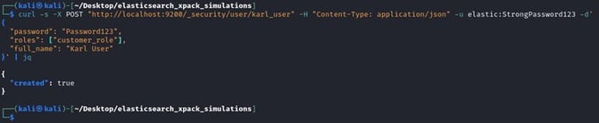 Figure 30. New user creation (adopts `customer_role` privilege)