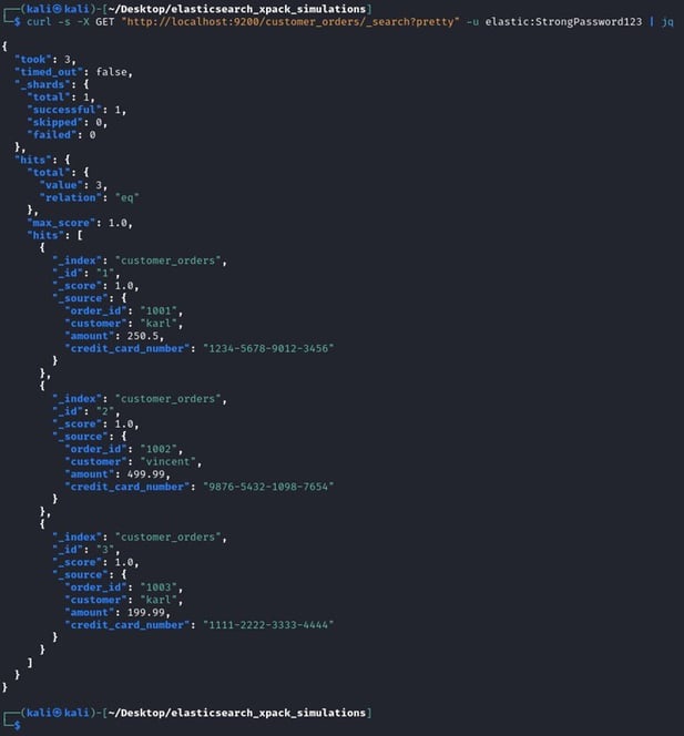 Figure 32. DLS and FLS permissions demonstration with `elastic` (admin user)