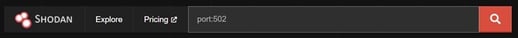 Figure 36 Shodan search for `port502` targets