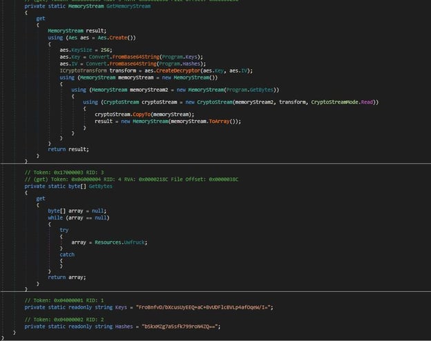 Figure 4. The dropper stores its payload in the resource section.
