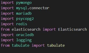 Figure 43. The list of required Python libraries are imported for the `xbash_aftermath.py` Python script.