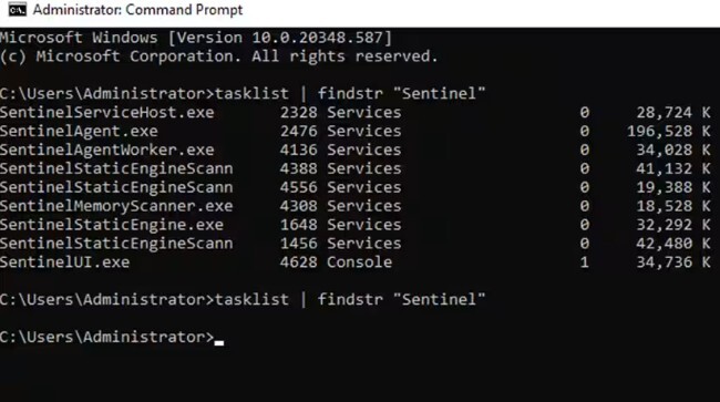 Figure 5 SentinelOne Processes View Showing Before and After Early Termination of the Installer