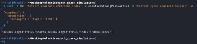 Figure 5. Sample index creation (`demo_index`)