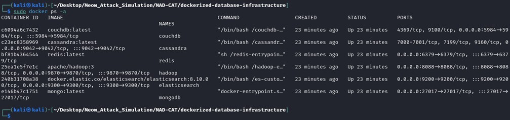Figure 5. Status verification of Dockerized targets