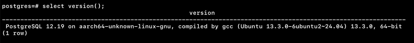 Figure 5.2. Query for the server version