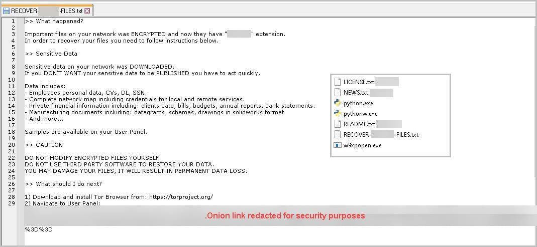 Figure 11 Ransom note